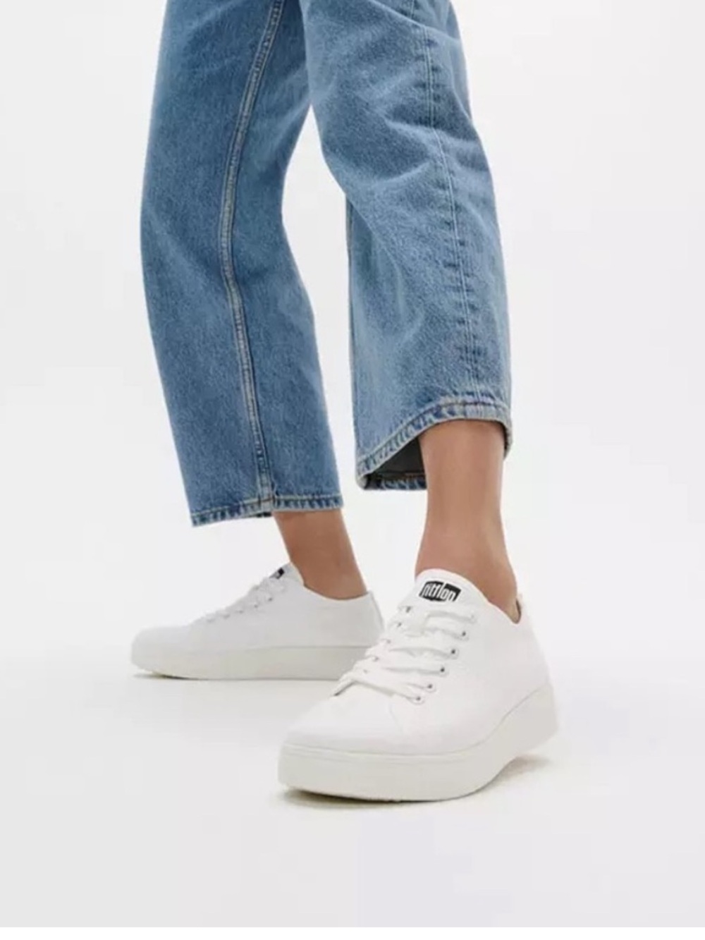 White Low-Top Canvas Sneakers